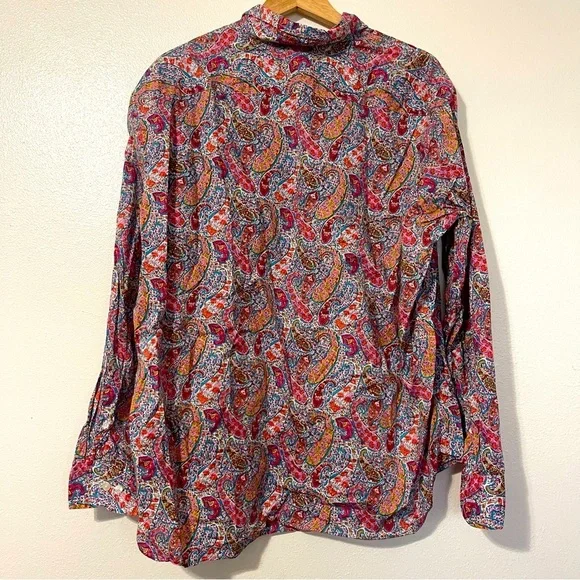 J.Crew 100% Cotton Large Paisley Print Button-up Long Sleeve Shirt Women's - Picture 5 of 5